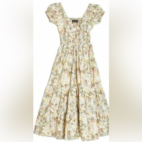 DANIELLE BERNSTEIN  1X  Long FULL Floral SUMMER DRESS EMPIRE⚜️WAIST NWOT - Picture 10 of 16